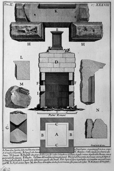 Tomb on the Via Tiburtina near Ponte Lugano by Giovanni Battista Piranesi